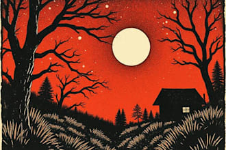 create awesome linocut illustration art