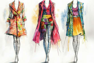 do fashion design and clothing technical flat sketch