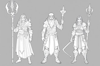 do fantasy character sketch for you
