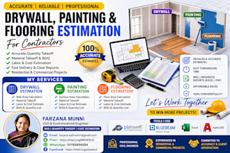 do drywall, painting, and flooring estimation for contractor