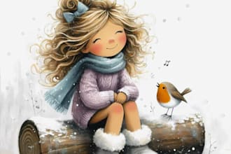 watercolor children storybook illustration