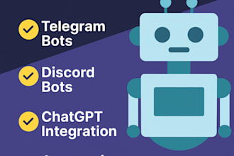 build custom bots for telegram, discord, and websites