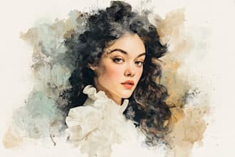 create unique watercolor character illustration