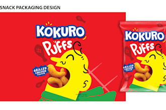 design professional and eye catching custom snack packaging