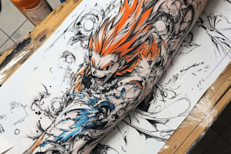 make anime tattoo design