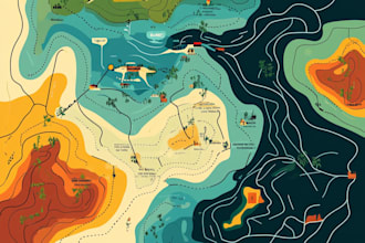 create vector map, city map, site map, event map in illustrator