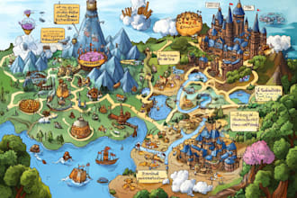 create a high quality detailed fantasy map for dnd and fiction