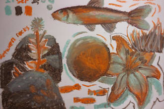 draw your chosen objects with oil pastel or gouache