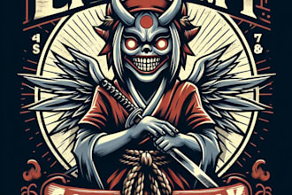 make a shinigami mascot custom logo with t shirt design