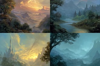 do fantasy storytelling landscape, background illustration
