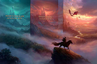 illustrate fantasy book, children book cover, e book cover