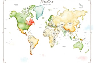 create a custom wedding map watercolor style
