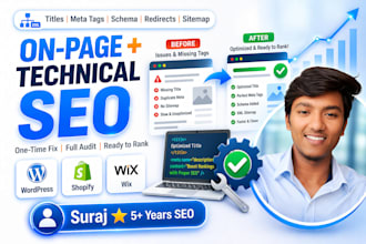fix on page and technical SEO issues on your website