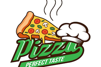 create an awesome pizza logo with unlimited revision