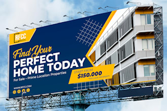 design real estate billboard or signboard