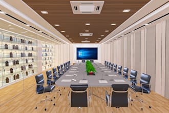 create office interior 3d