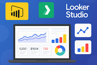 create dashboards and reports in power bi, power query, and google looker studio