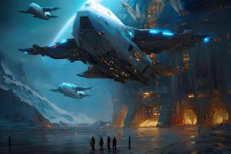 design a sci fi spaceship model