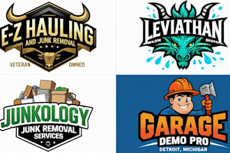 design junk removal and pressure washing logo