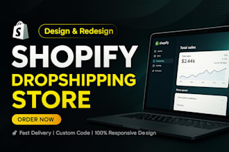 create shopify store, build shopify website design, shopify dropshipping website