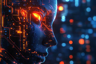 create futuristic cyberpunk style or mecha logo for you