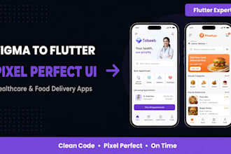 convert figma to flutter for healthcare or food delivery app