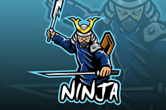 design ninja character gaming logo