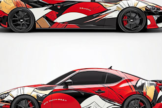 design racing car wrap, itasha wrap, car wrap design