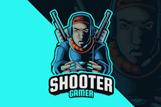 design high impact shooter gaming logo