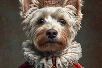 draw a custom royal pet and owner portrait