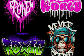 design custom graffiti logo for your brand or business