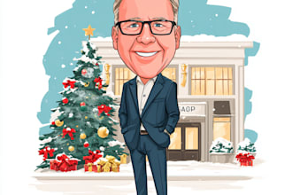 draw you like a yellow cartoon character for christmas