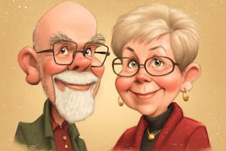 make a christmas caricature, business cartoon holiday