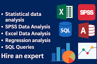 do statistical data analysis in spss, sql and excel