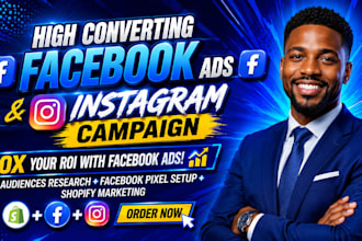 run converting facebook meta ads campaign instagram ads shopify marketing