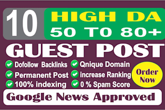 do guest posting on high authority websites da 55 to 75