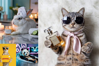 create creative ai product photography with pets and characters