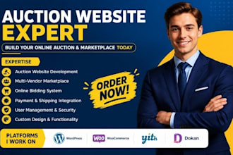 build auction website online bidding marketplace website multivendor website