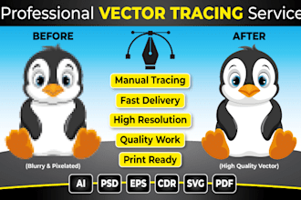professional manual vector tracing and logo redraw