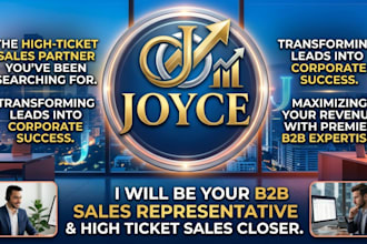 be your high ticket sales closer and b2b sales representative