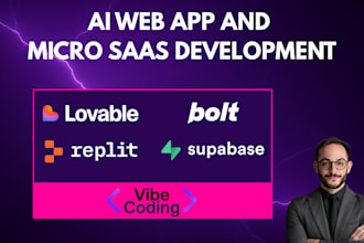 build ai web apps, mvps, saas and web solutions using lovable bolt and supabase