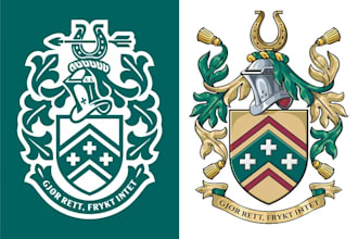 design modern heraldry, coat of arms, family crest, heraldic logo