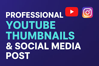 design professional youtube thumbnail for social media