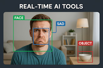 develop real time ai app, face detection, emotion, or object detection software