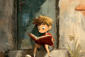 children story book illustration, children story book