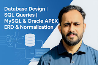design database, queries in mysql, sqlite, oracle, apex
