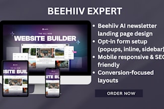 design beehiiv ai newsletter landing page, opt in form and signup funnel