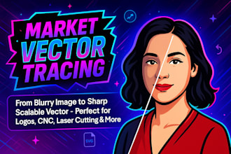 do manual vector tracing  redo recreate image and logo to vector vectorize image