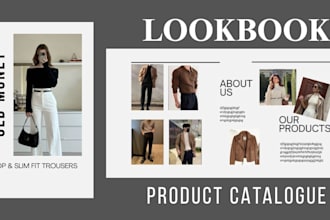 design lookbook, ebook, flipbook, catalog, magazine layout on designrr and canva