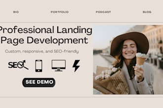 fix, upgrade or build SEO friendly responsive landing page